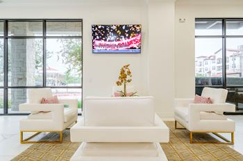 Multi-level resident social lounge with wi-fi & hdtv entertainment